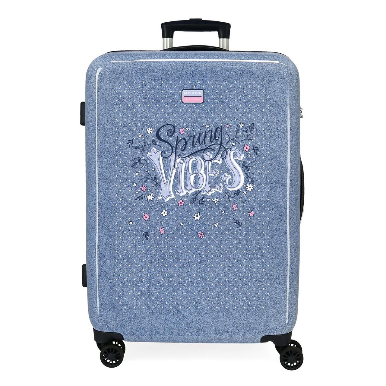 Maleta mediana Movom Spring vibes denim 65x46x23cm