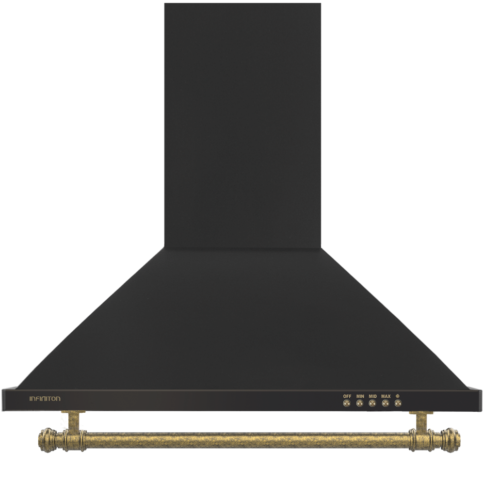 Campana Decorativa Infiniton CMPP-RU61 De pared Negro, Oro 500 m3/h D