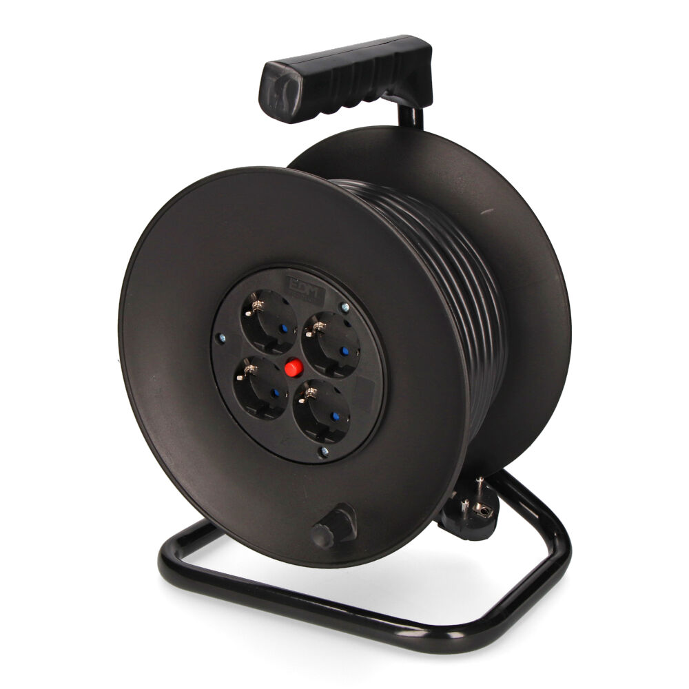 Enrollacables 50 m 3 g 1,50 mm² 4 tomas bipolares con t/tl con protector térmico