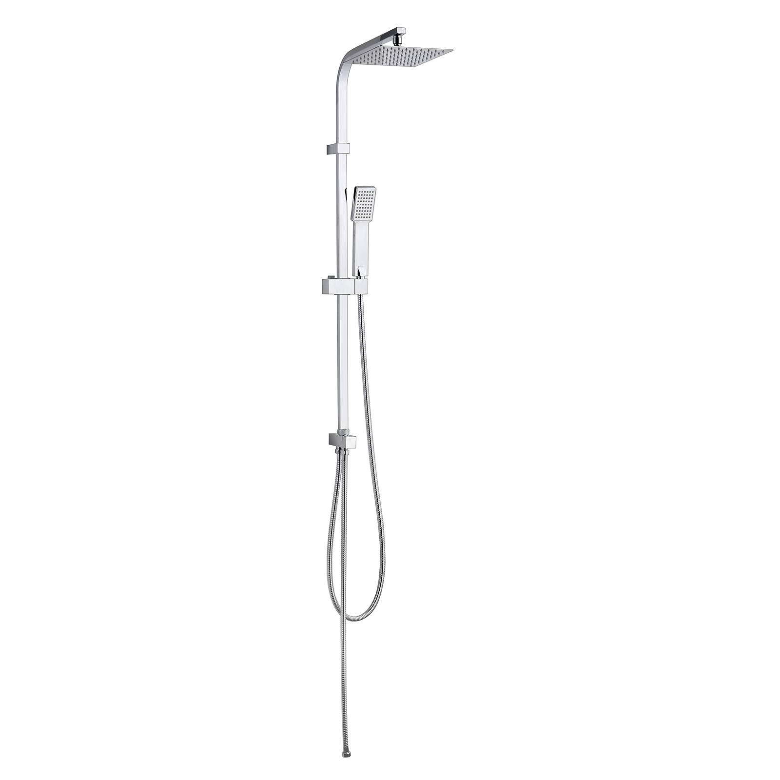 K2O Columna de Ducha sin Grifo K2O Chillout Ocean 101,5 cm Diseño Cuadrado de Acero Inoxidable con Rociador y Ducha de Mano