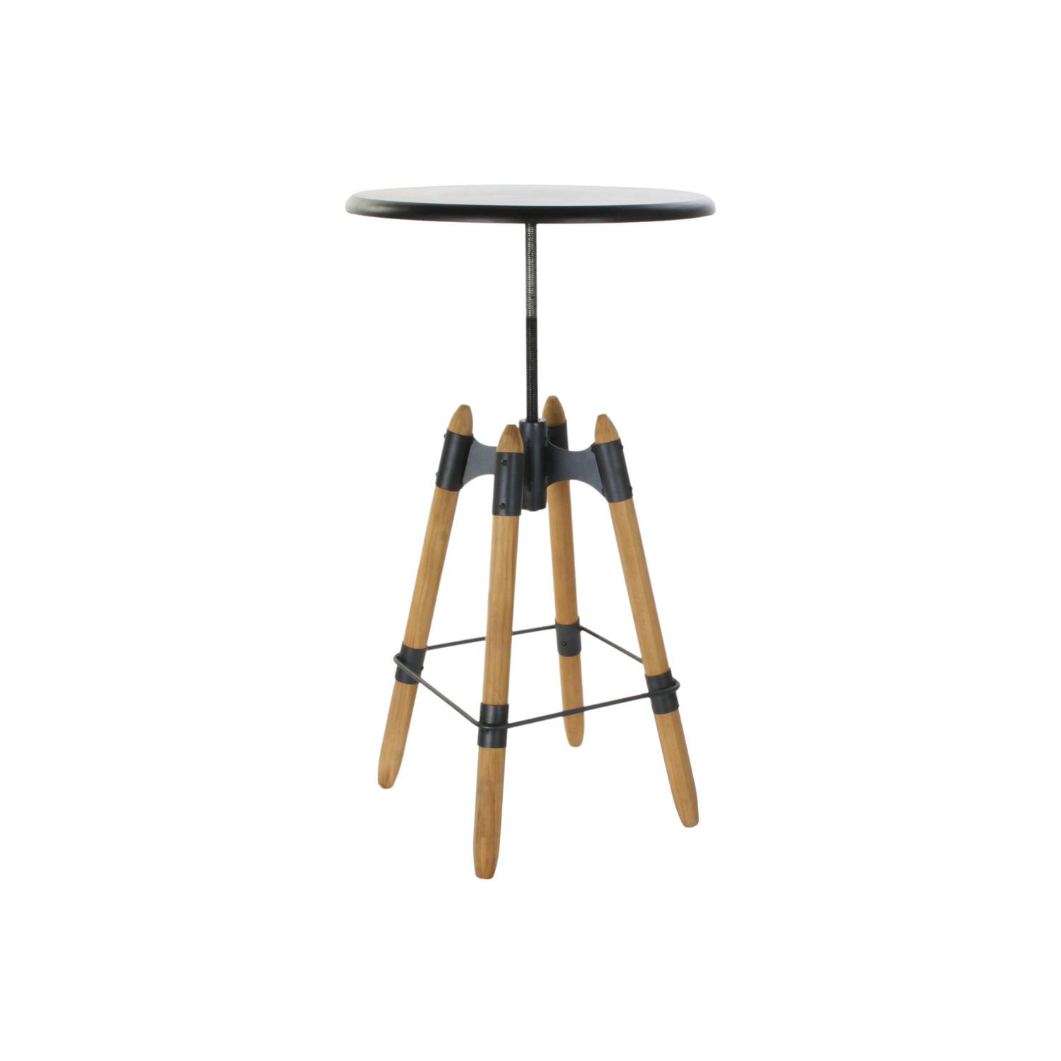 Mesita Auxiliar Metal Madera 60X60X105 Regulable - Fijalo - El mejor complemento para tu hogar.