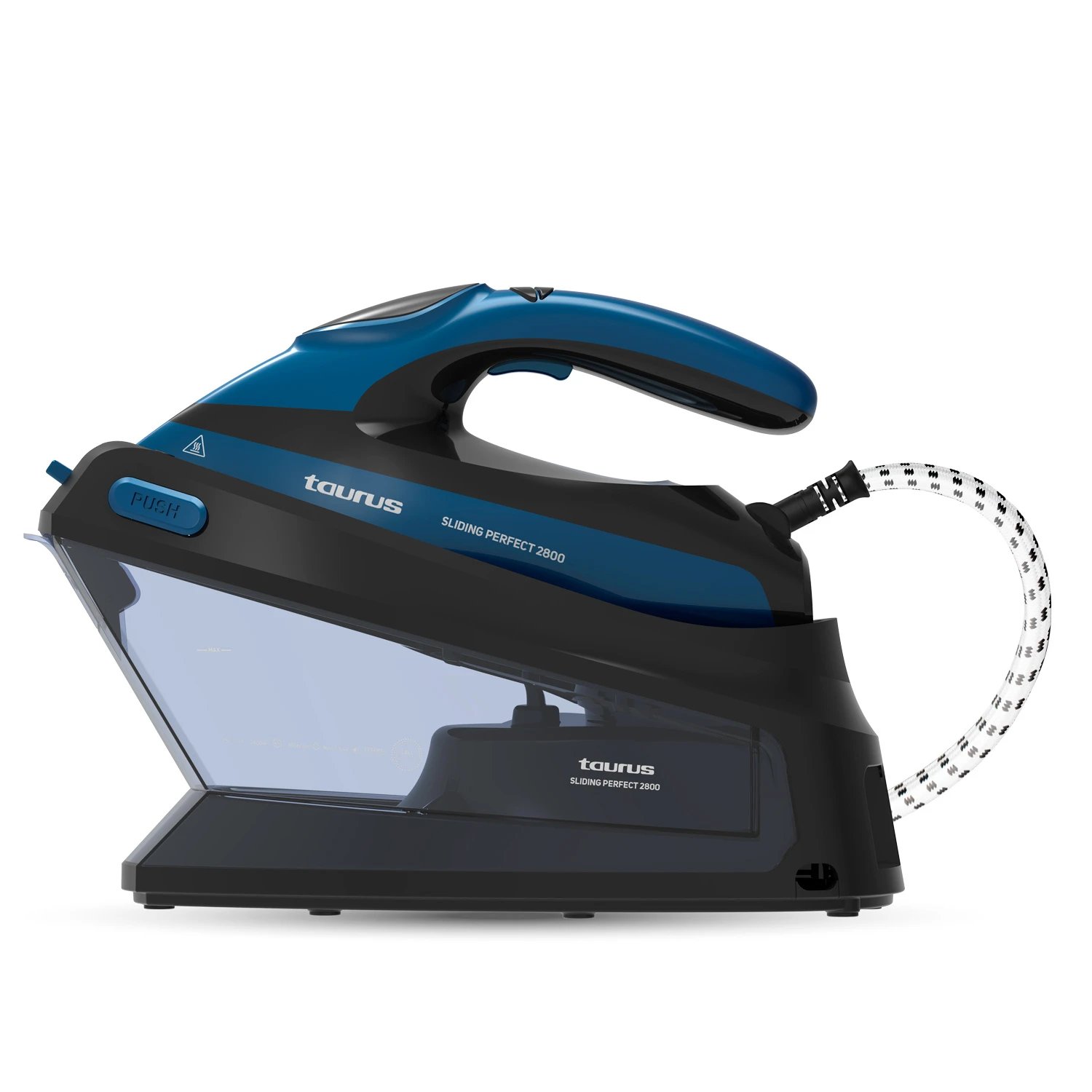 Centro de planchado 2800W 5,5 bar TAURUS Sliding Perfect 2800  | Vapor Continuo 130 g/min, Suela de cerámica, 918788000, Negro, Azul
