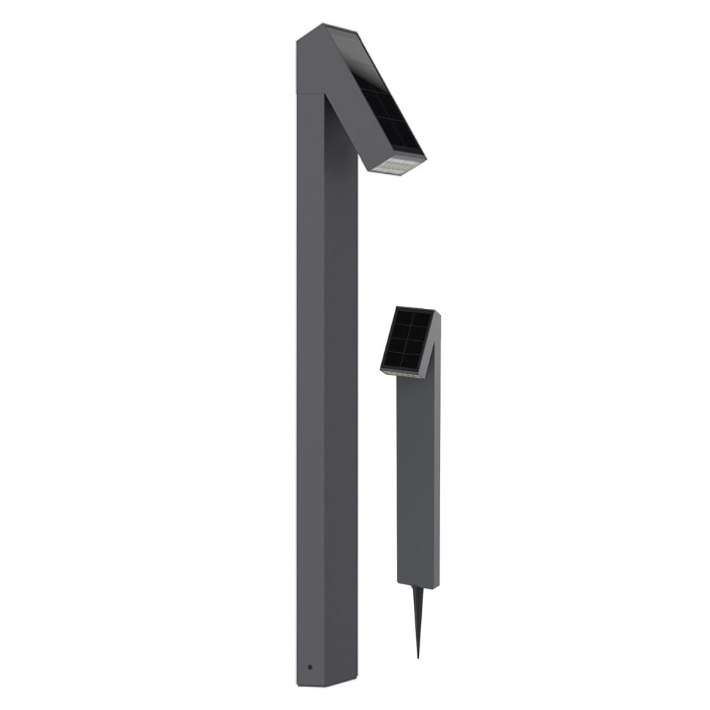 Luz LED solar para jardín, 500 lm, IP65, con poste y sensor crepuscular (3000 K) - Alcapower