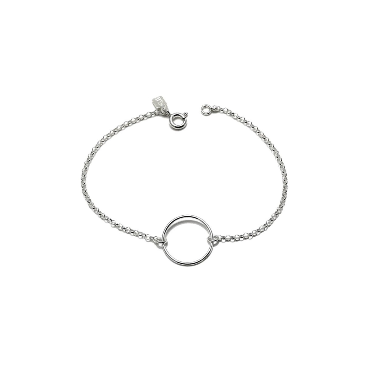 Pulsera plata Ley 925m motivo Karma aro 18cm. cadena rolo