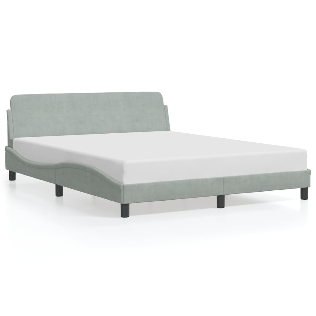 vidaXL Estructura de cama Dover terciopelo gris claro 160x200 cm
