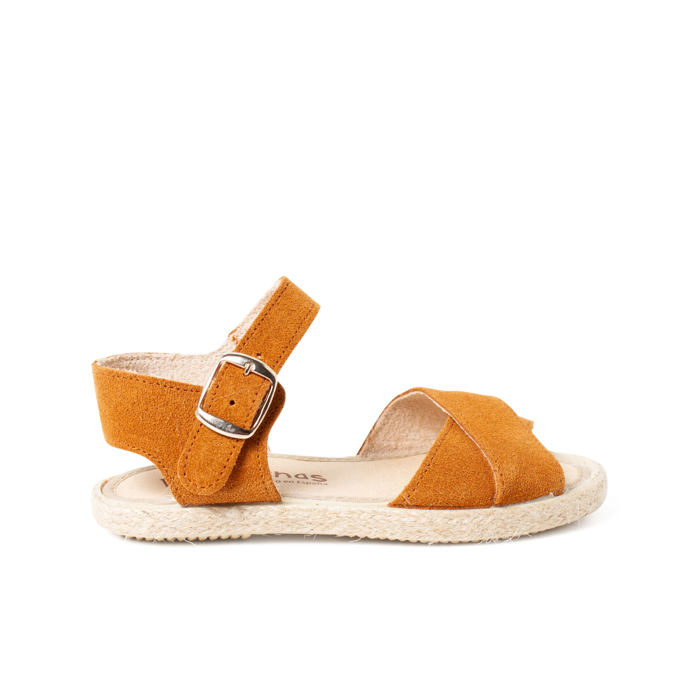 Pisamonas sandalia serraje tiras cruzadas y suela yute
