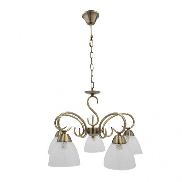 Lampara para salon modelo JAIPUR 5 luces, Cuero Regx46x46 Cm Fabrilamp