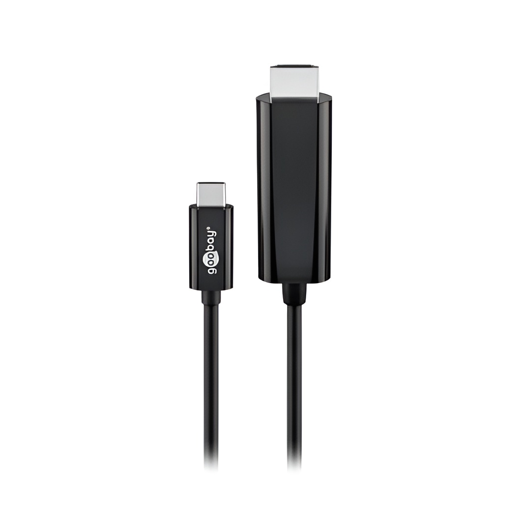 Cable USB C a HDMI Goobay 1.8m Negro Macho a Macho 4K 2K 60Hz