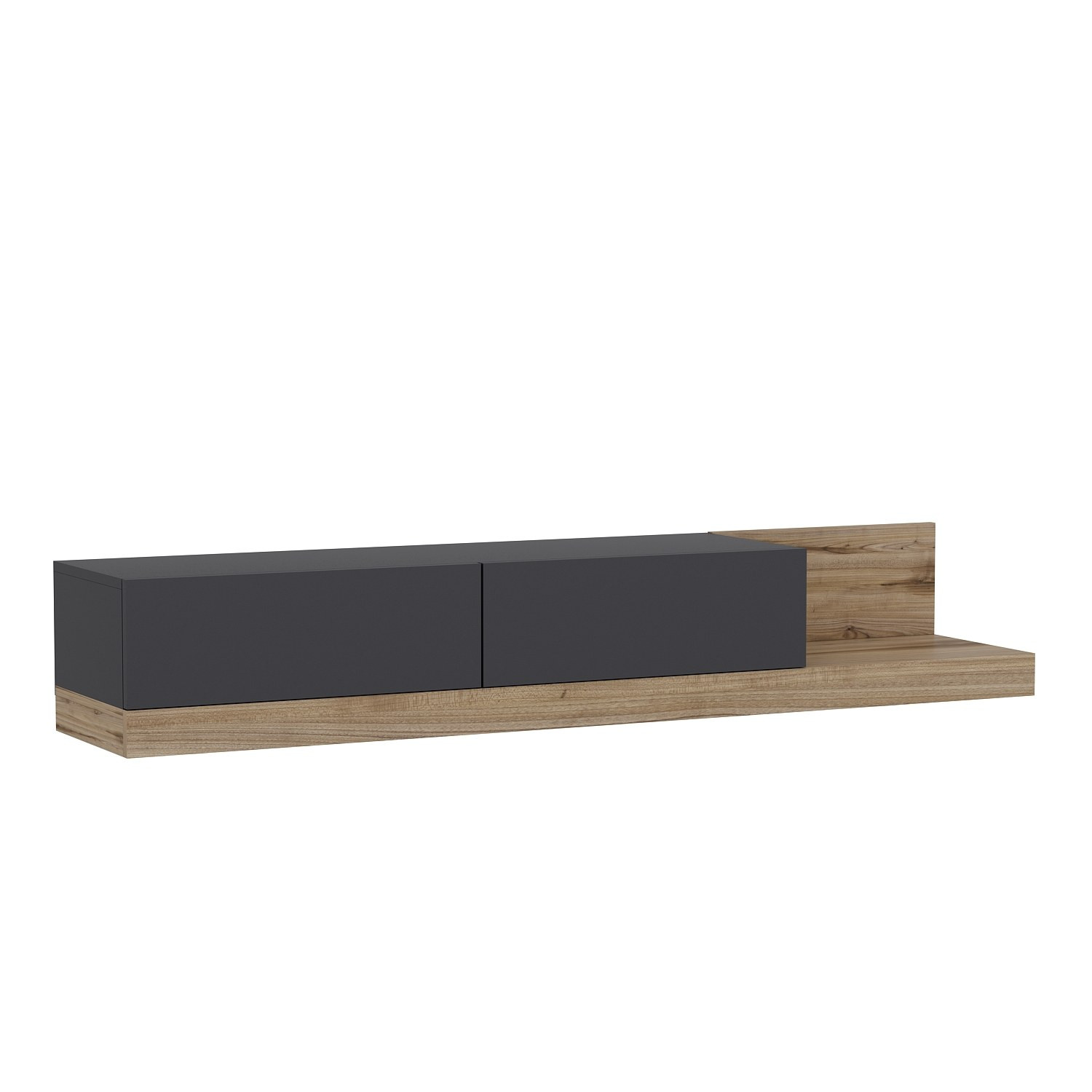 Habitat y Jardin - Mueble TV de madera "Majör" - 180 x 37 x 30 cm - Gris antracita