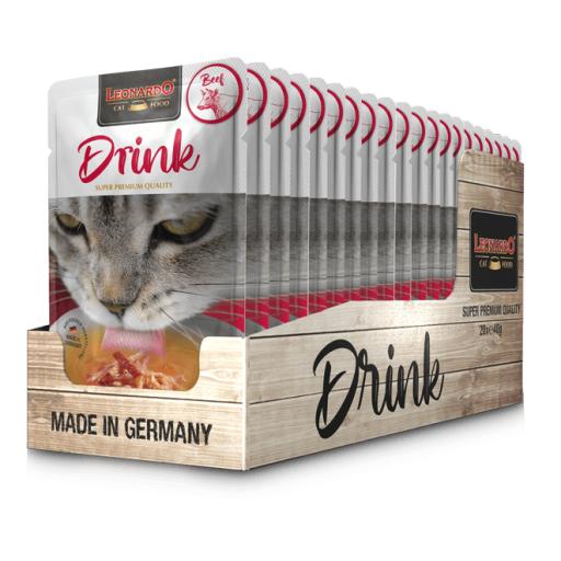 Leonardo Bebida con caldo de Ternera para Gatos (Gatos , Comida , Comida húmeda) - 20x40 gr