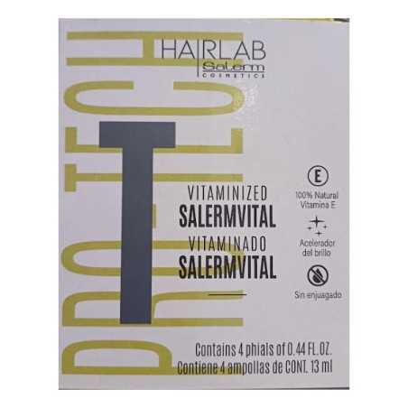Salerm Cosmetics - Vitalizador Capilar Salermvital 4 Ampollas X 13 Ml - Repara Zonas Dañadas y Mejora la Manejabilidad y Estructura Capilar