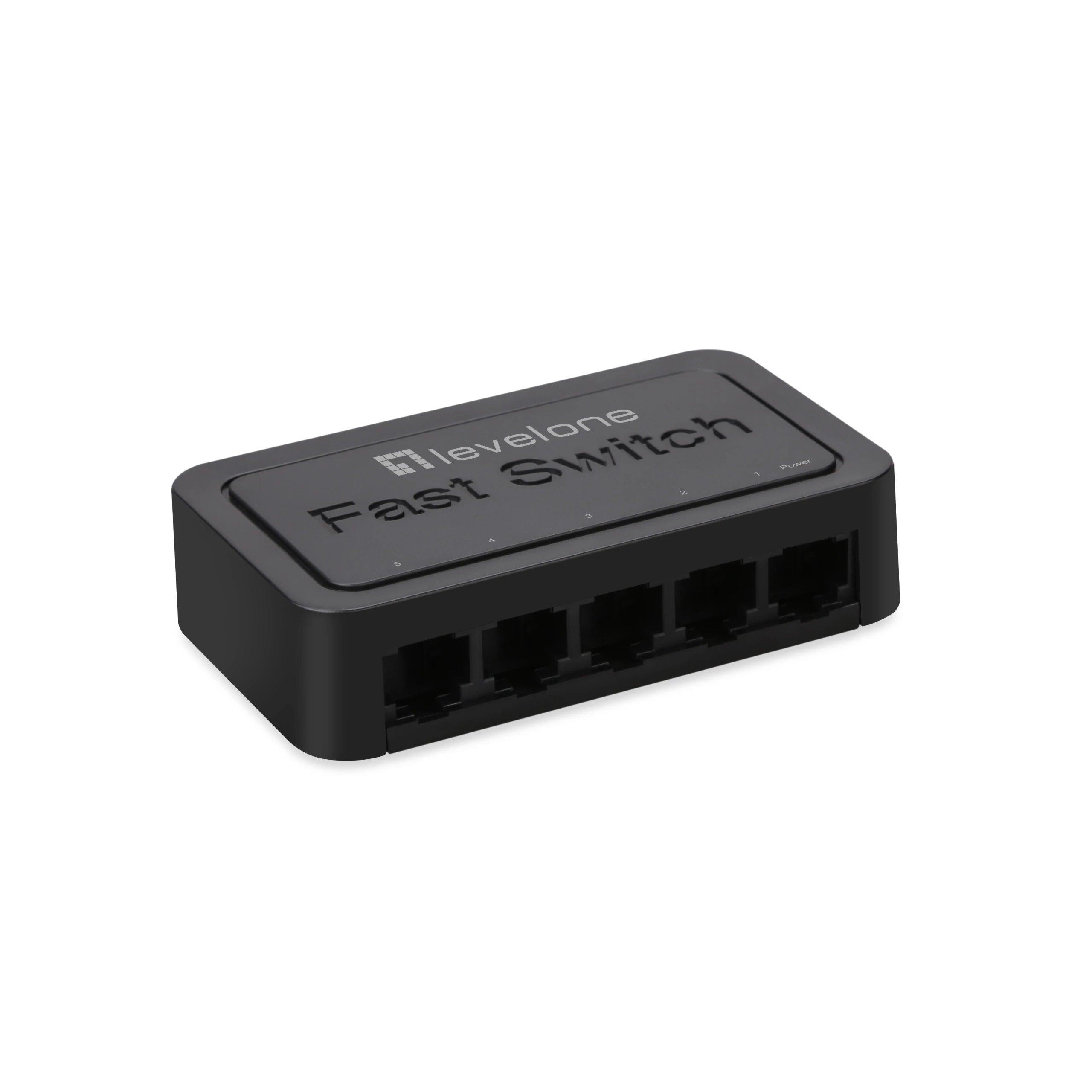 HUB Switch puertos 5 puertos 10/100BASE-TX LEVELONE FEU-0512 | 5 puertos 10/100 Mbps con negociación automática y MDI/MDIX automático, sin configuración, Negro