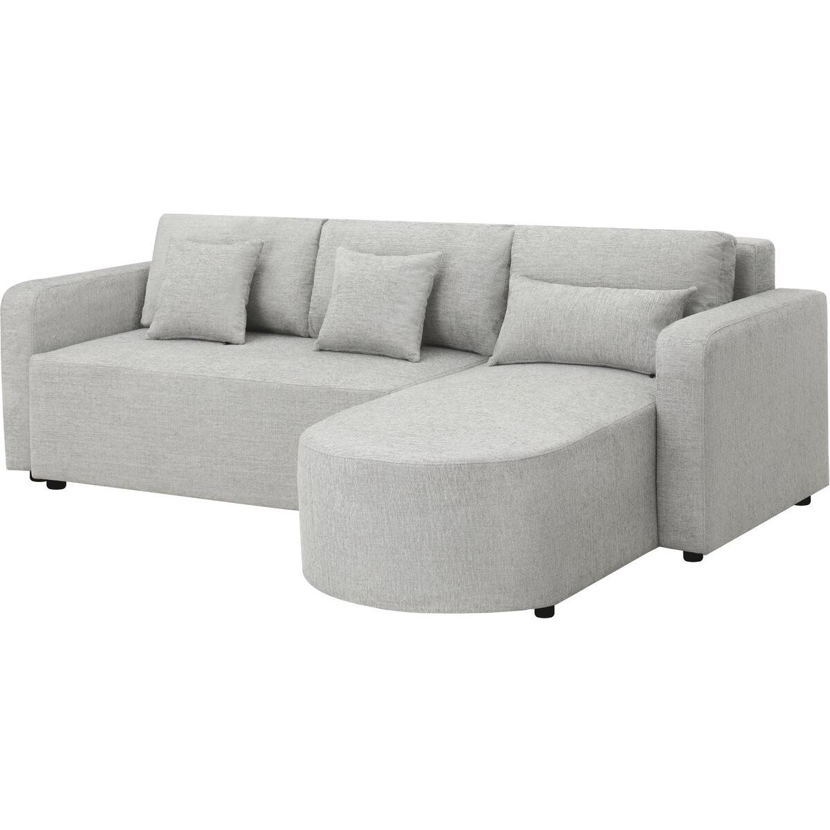 Habitat y Jardin - Sofá esquinero convertible y reversible de tela "Charles" - 3 plazas - Gris