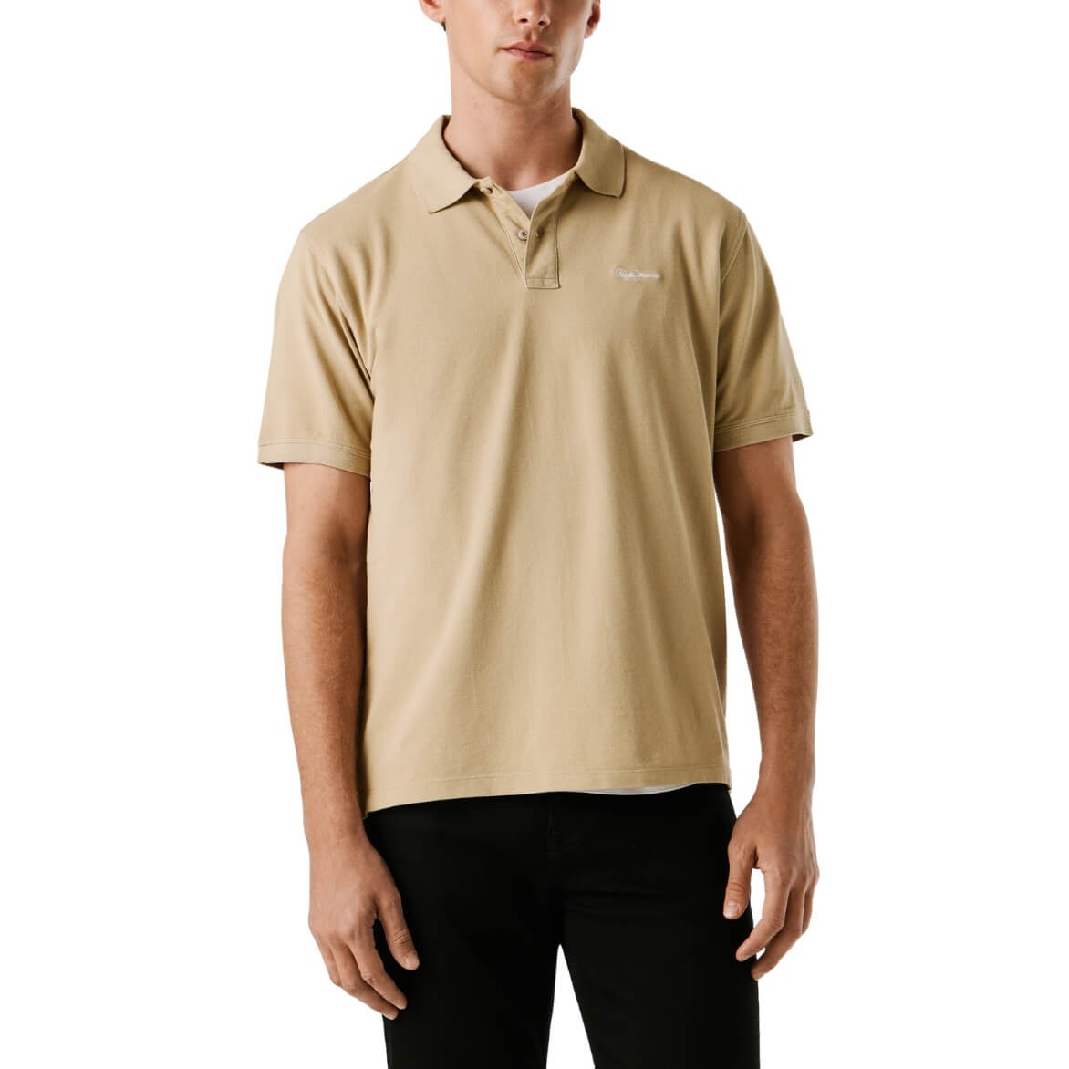 Polo Básico De Manga Corta Oscar Beige De