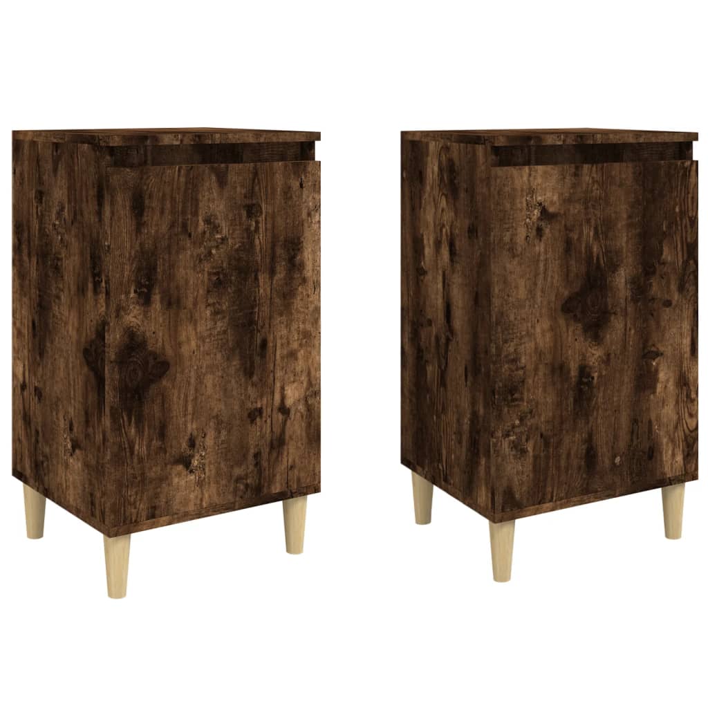 Vidaxl Mesitas de Noche 2 Unidades Madera Contrachapada 40x35x70 Cm Blanco - Negro
