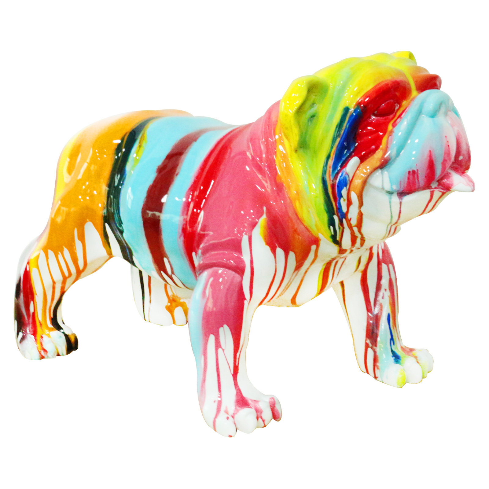 Kuatéh Figura Decorativa Perro Bulldog Kuatéh de Poliresina 61x32x38 cm Multicolor