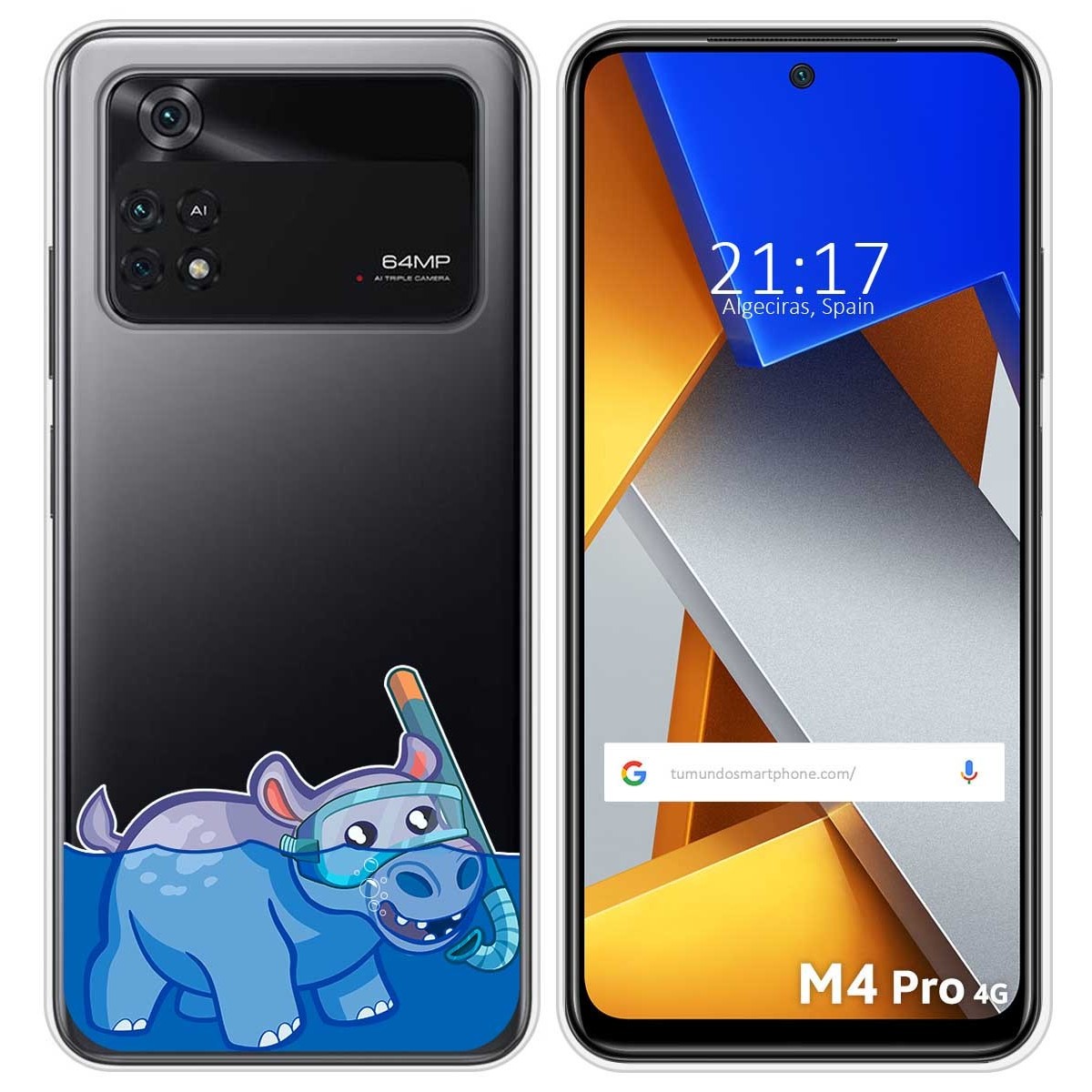 Funda Silicona Transparente para Xiaomi POCO M4 Pro 4G diseño Hipo Dibujos
