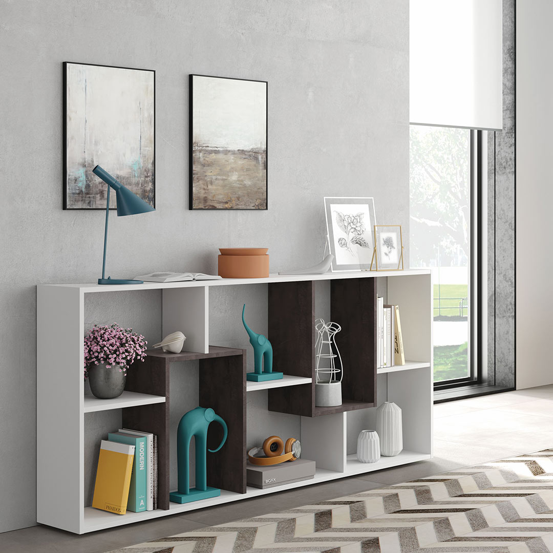 ESTANTERIA MULTIPOSICION 180x90x25CM BLANCO ARTIK/OXIDO