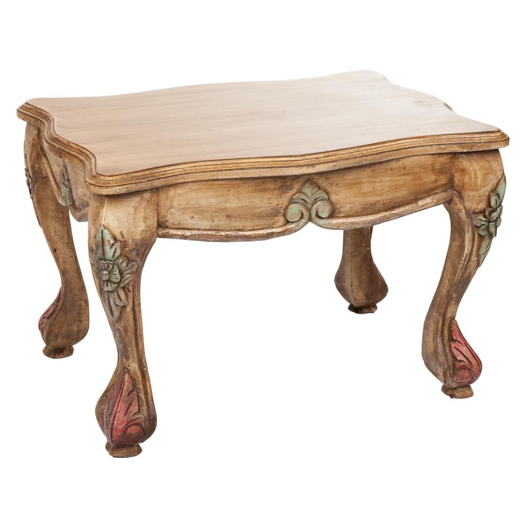WANDERLUST DECO Mesa de centro de madera artesanal marrón 59x43x41h cm de estilo Artesanal