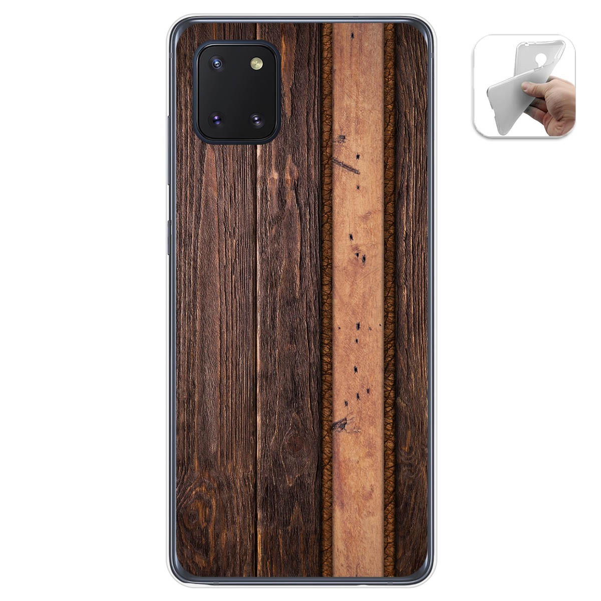Tumundosmartphone Funda Gel Tpu para Samsung Galaxy Note 10 Lite diseño Madera 05 Dibujos
