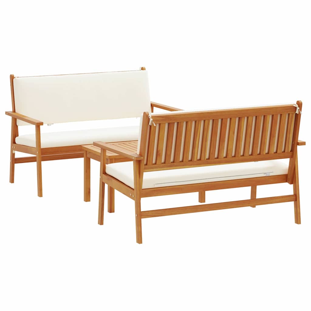 vidaXL Conjunto de sofás de jardín 3 pcs Marrón 120 x 65,5 x 79 cm