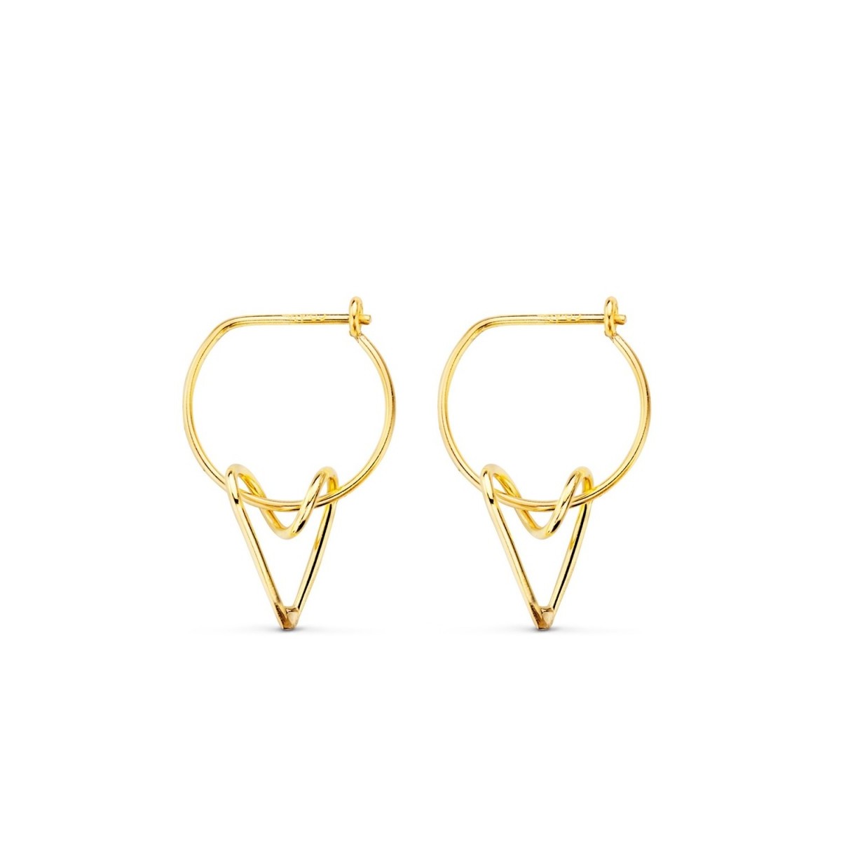Pendientes oro 18k mujer 13 mm. aros detalle corazón calado