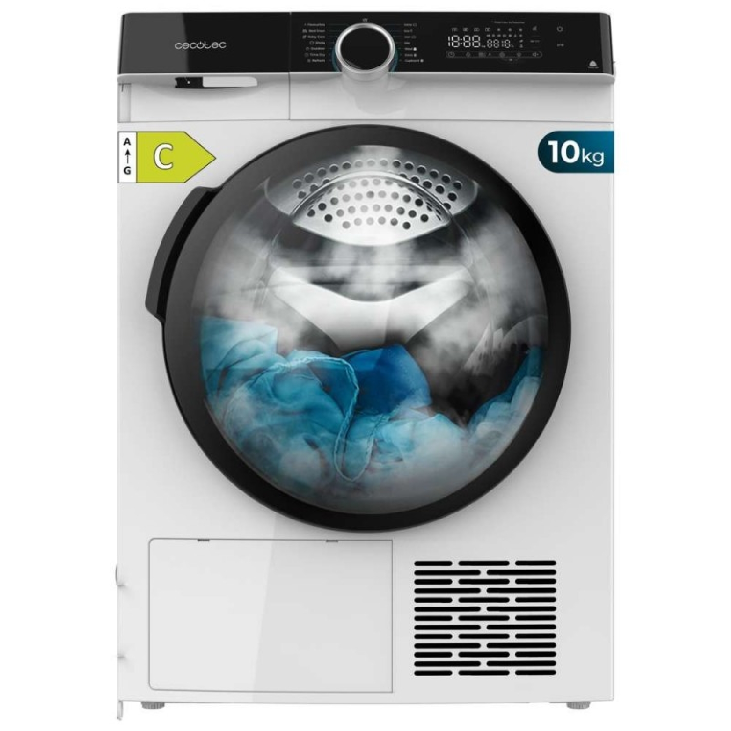 Cecotec Secadora de Ropa Bomba de Calor 10 kg Bolero Dresscode Dry 10505 Inverter, Clase Equivalente A+++, 14 programas