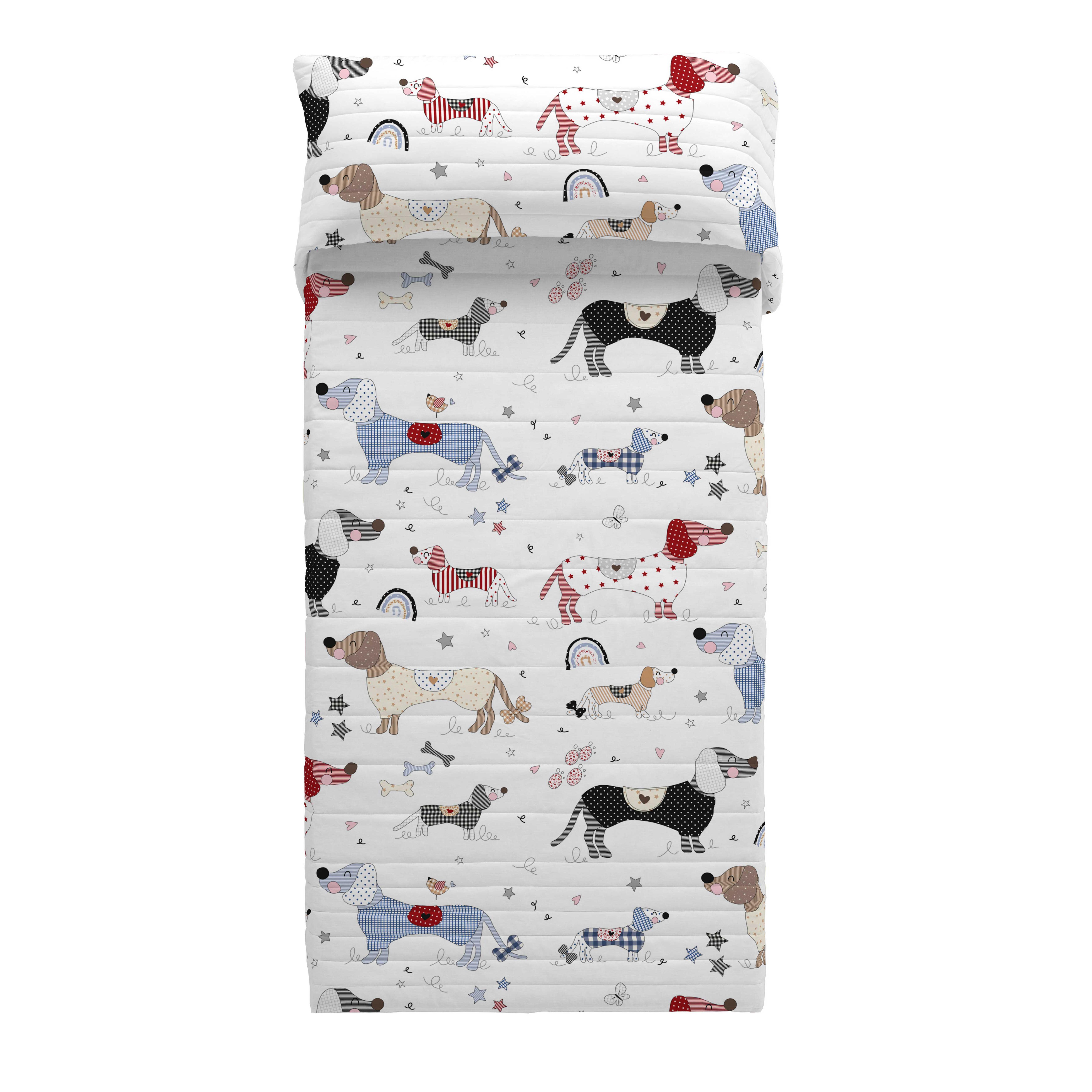 COLCHA BOUTI REVERSIBLE 100% ALGODÓN DOGGY PATCH COOL KIDS