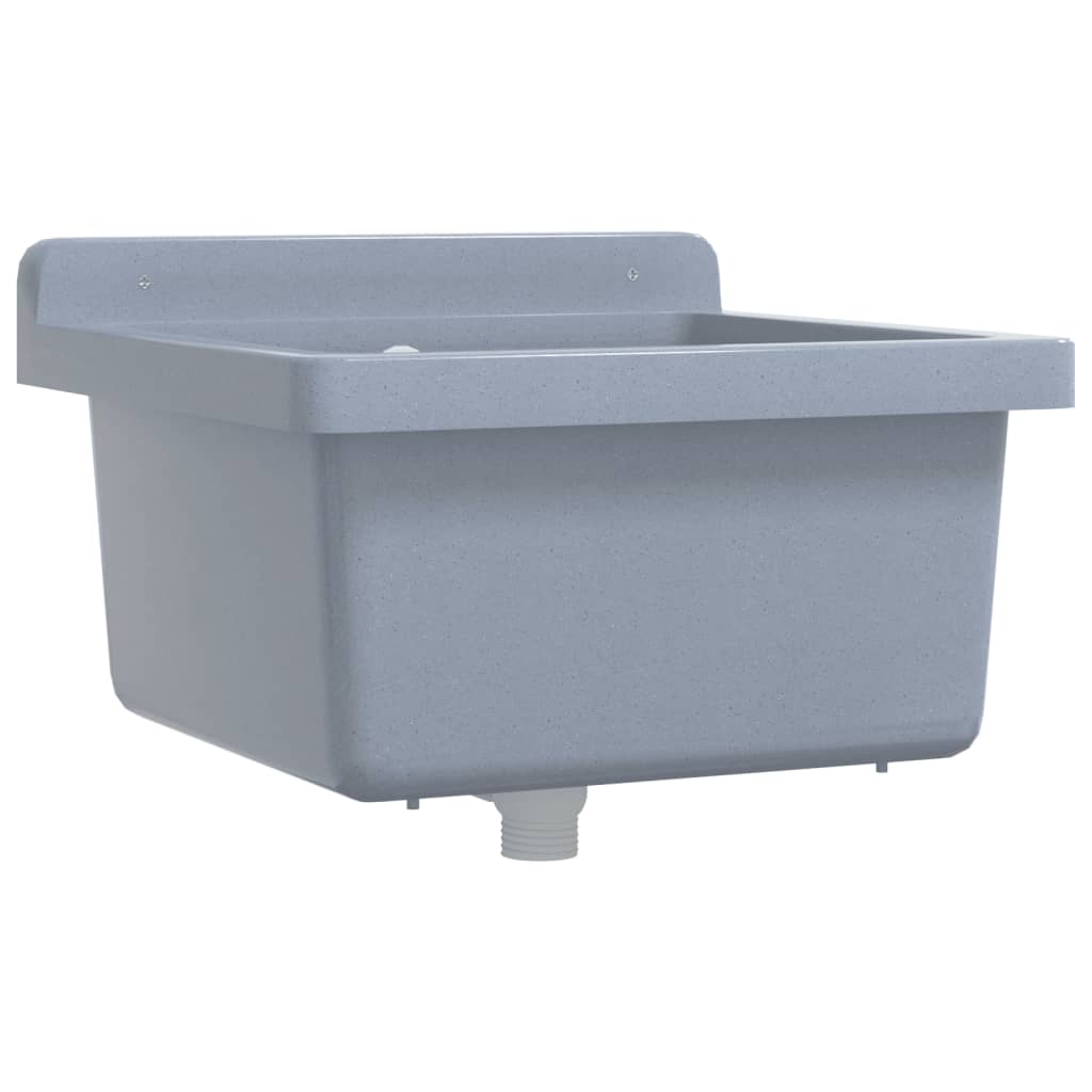 vidaXL Fregadero lavabo de pared resina 40x40x24 cm Color Gris,  Blanco, y mas