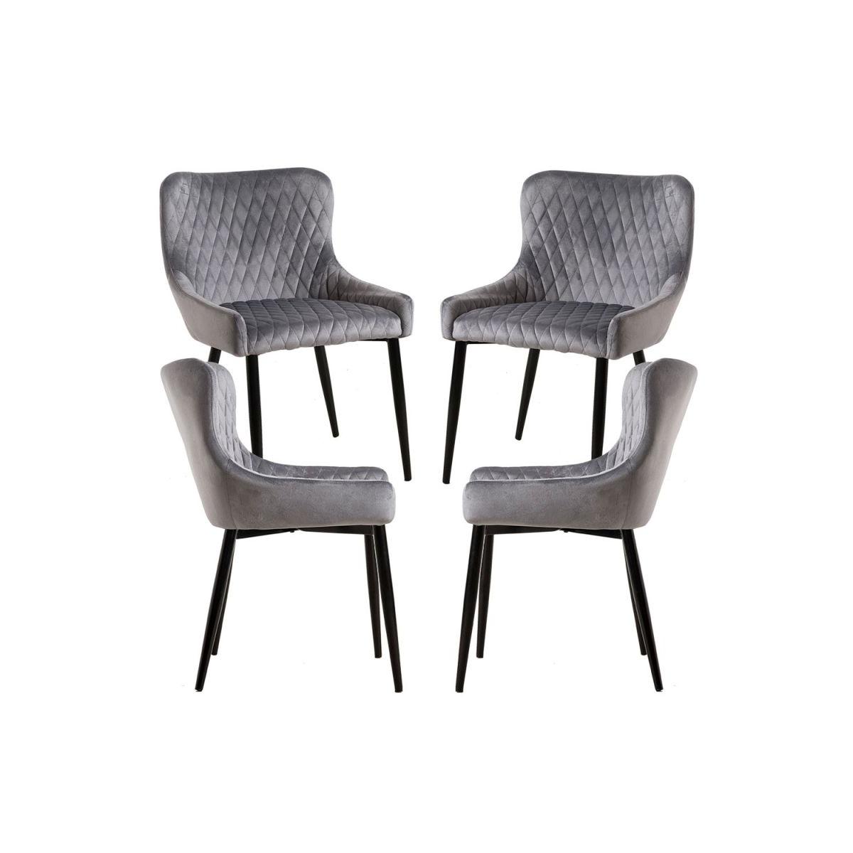 Regalos Miguel - Packs Sillas Comedor - Pack 4 Sillas Sanda Terciopelo - Gris oscuro