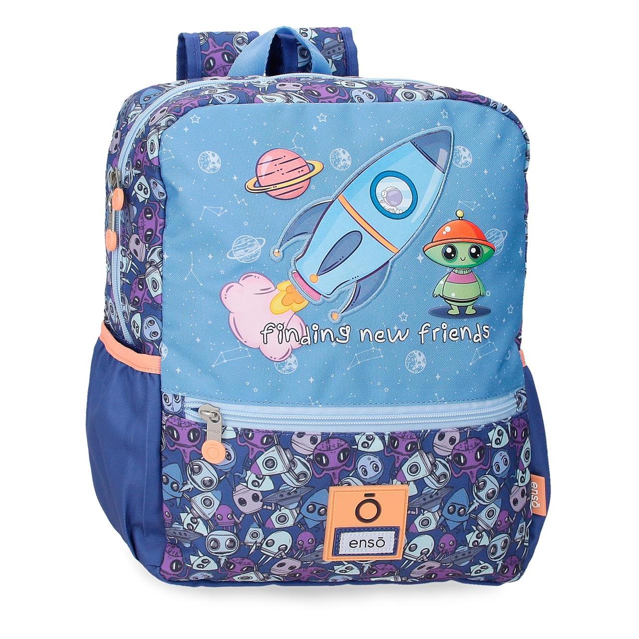 Enso New Friends Mochila de paseo azul de 27cm x 33cm x 11cm adaptable a carro