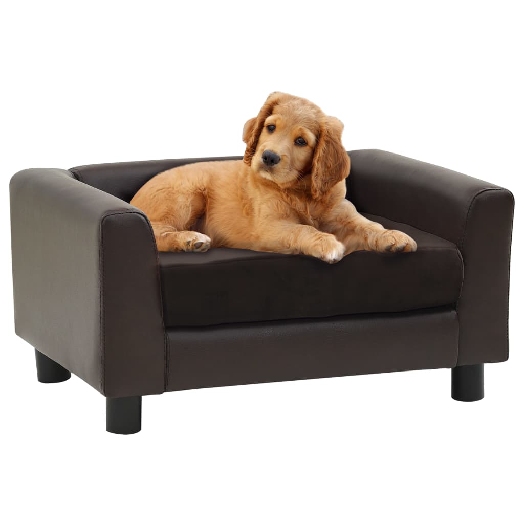 vidaXL Sofá para Perros Felpa y Cuero Sintético 60x43x30 cm Acolchado Color Gris,  Marrón,  Negro y mas