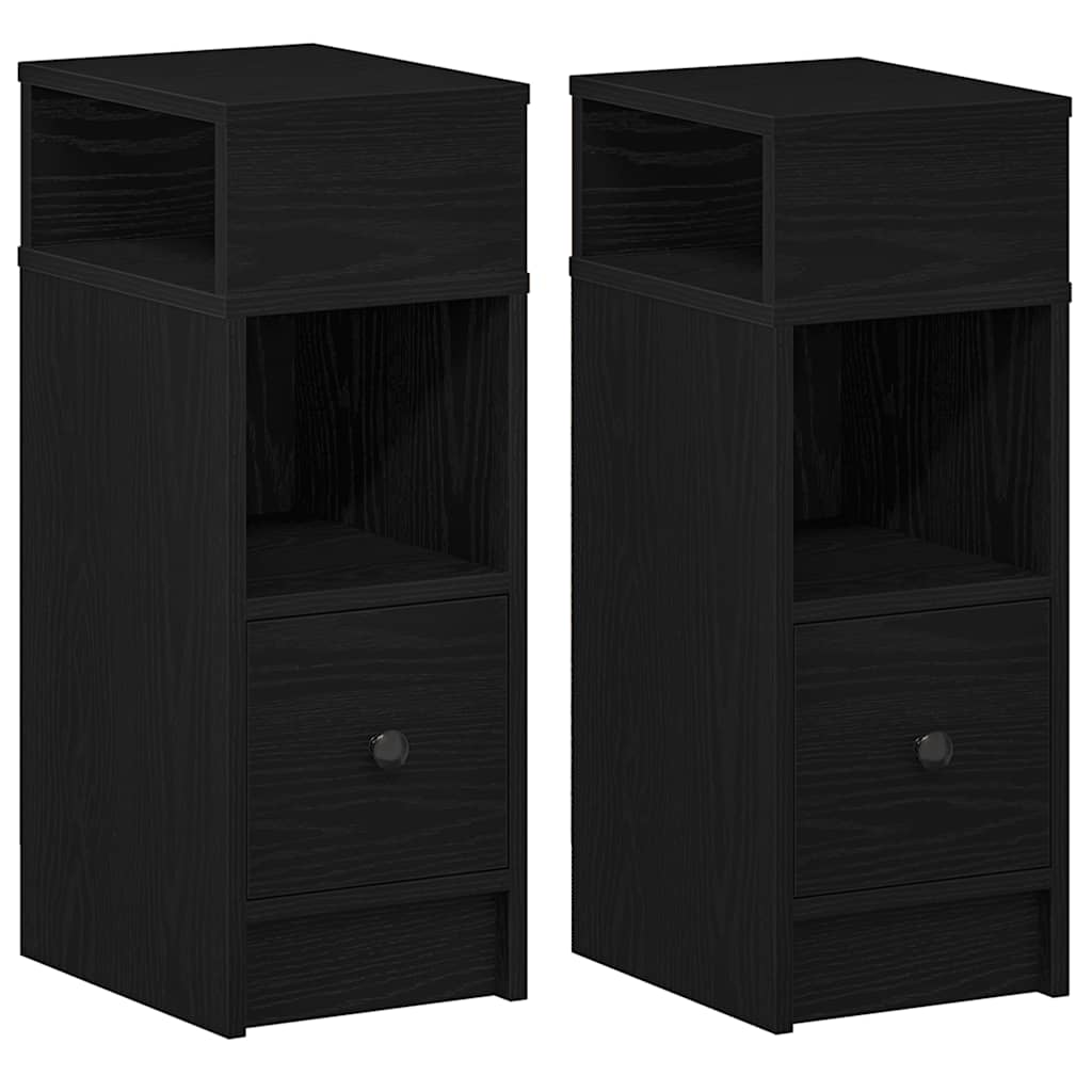 vidaXL Mesitas de noche (2 unidades) con cajón 25x31x66 cm Multicolor