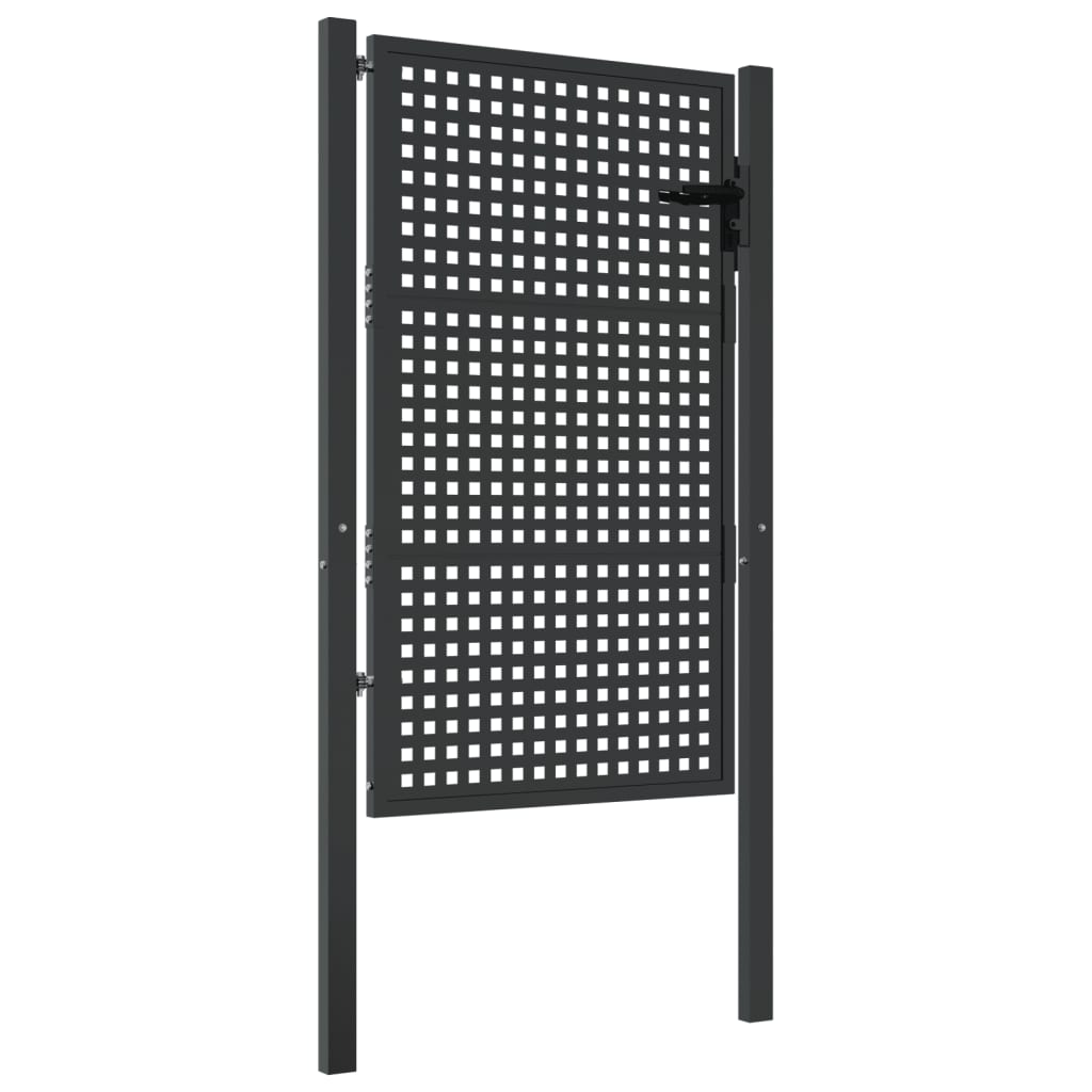 vidaXL Puerta de jardín acero gris antracita puerta de exterior Dimensiones 105 x 125 cm,  105 x 150 cm,  105 x 175 cm y mas