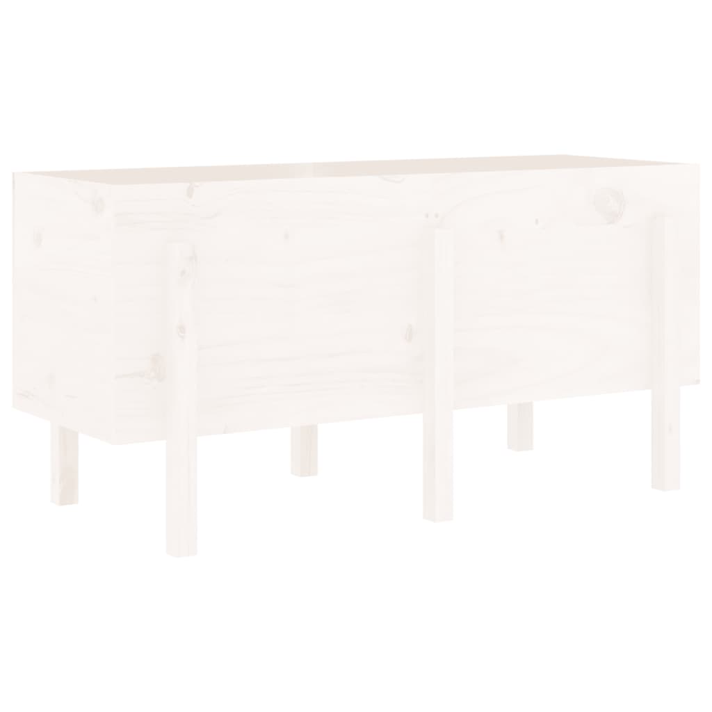 vidaXL Arriate elevado de jardín madera maciza pino blanco 121x50x57cm