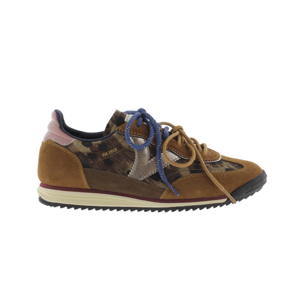 Victoria Saturno Zapatillas de nylon animal print con piezas metalizadas y de serraje y suela en sierra 1158116