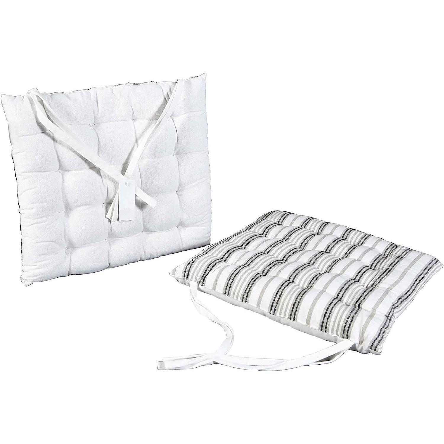 Cojín Acolchado para Silla en Algodón y Poliéster 37 x 37 cm - Decoración Hogar - Ideal para Sillas de Cocina, Comedor, Jardín