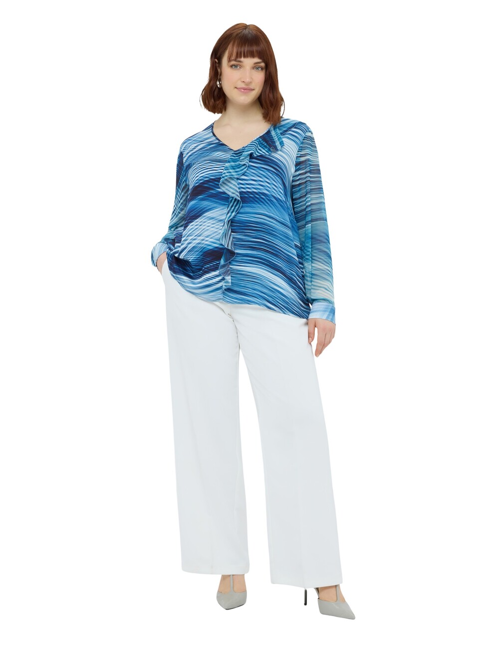 Fiorella Rubino - Blusa de viscosa estampada con volante