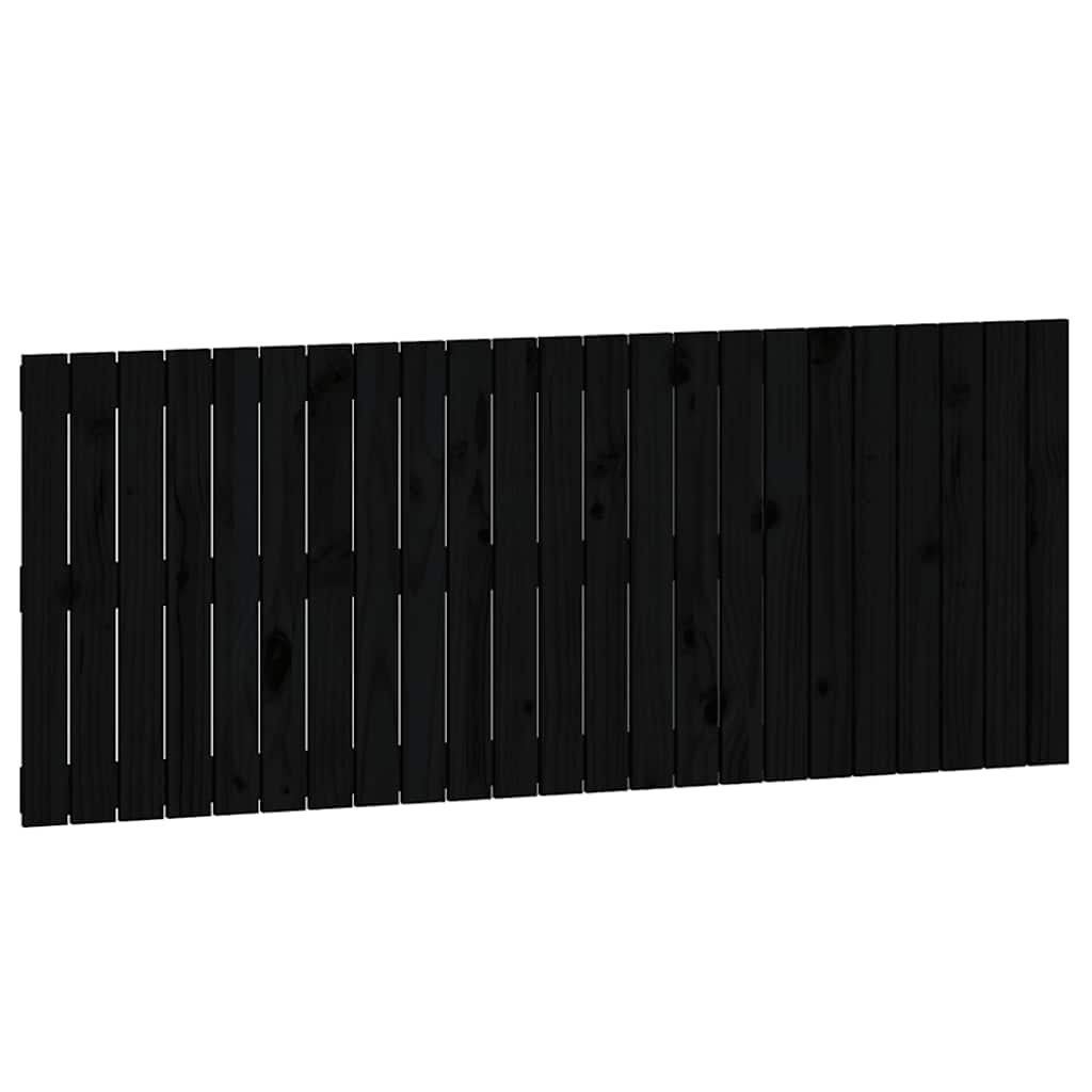 vidaXL Cabecero de cama de pared madera maciza pino negro 147x3x60 cm