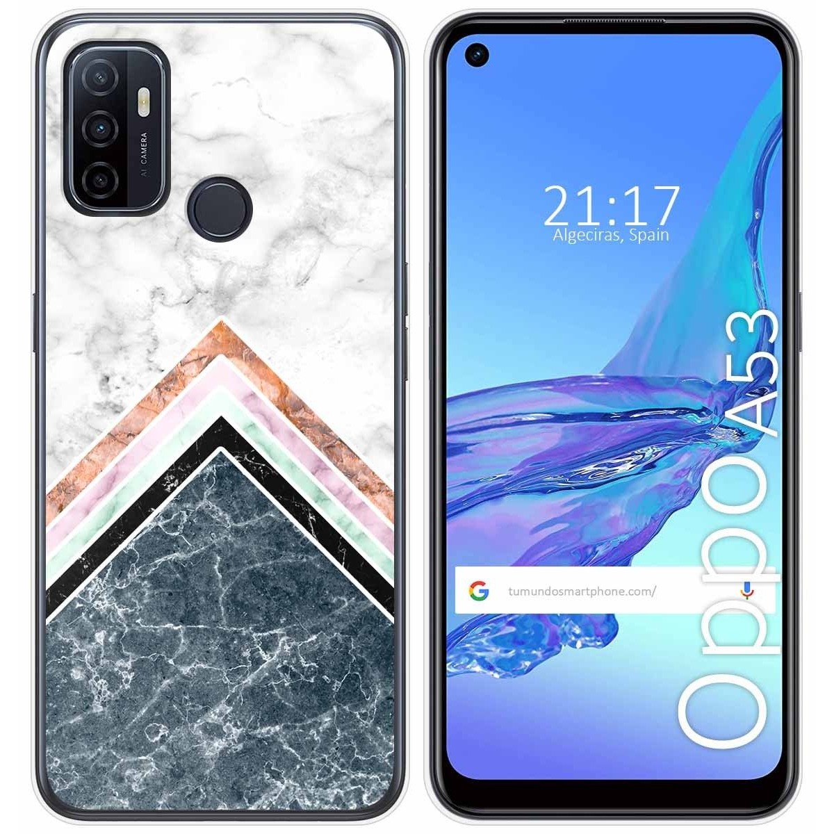 Tumundosmartphone Funda Gel Tpu para Oppo A53 / A53s diseño Mármol 05 Dibujos