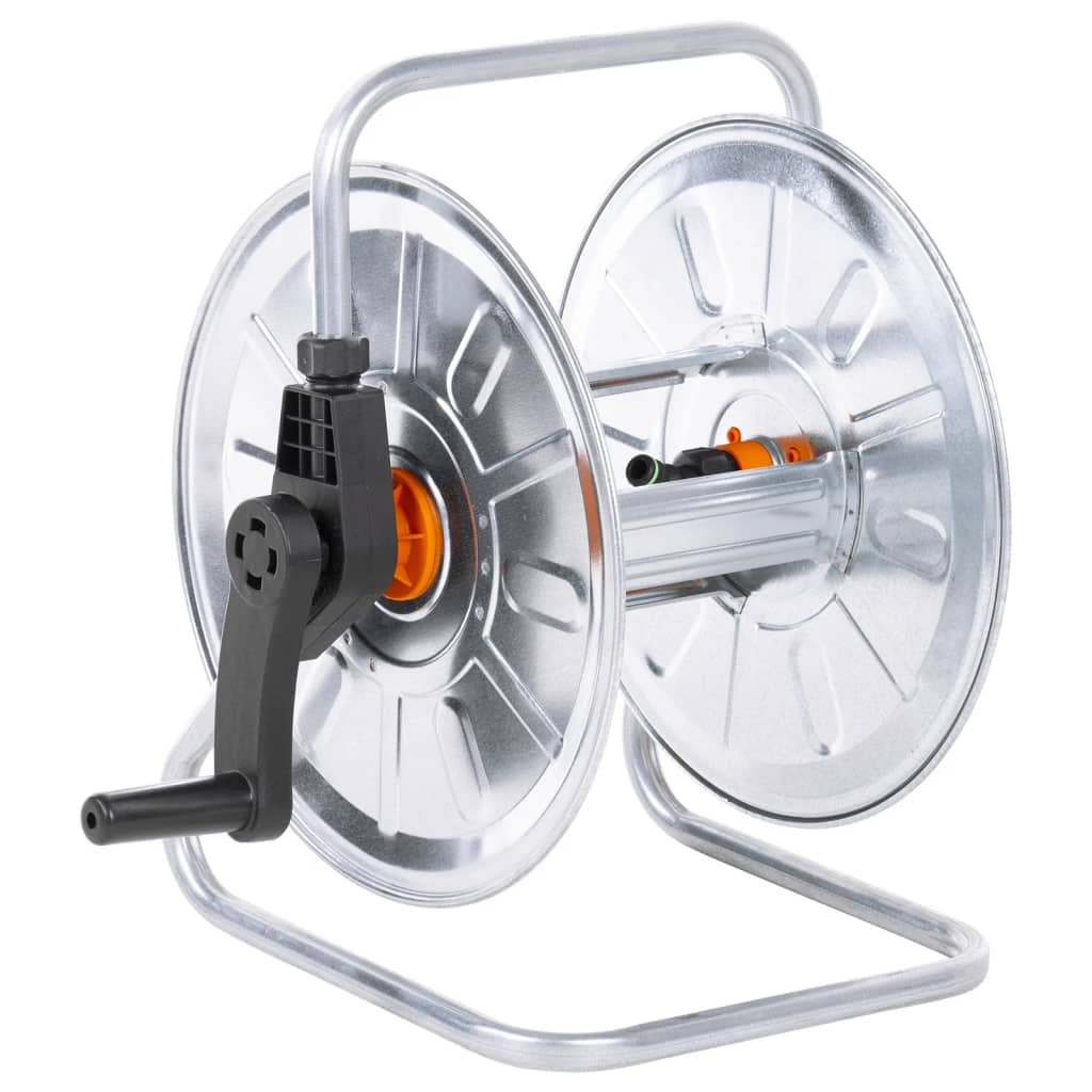 vidaXL Carrete de pared para manguera de acero portamanguera Dimensiones 46.5 x 35 x 42 cm, 55 x 50 x 35 cm
