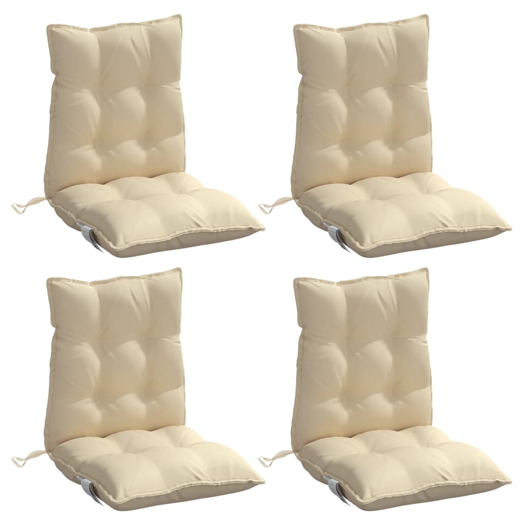 vidaXL Cojines para silla con respaldo bajo 4 uds tela Oxford beige