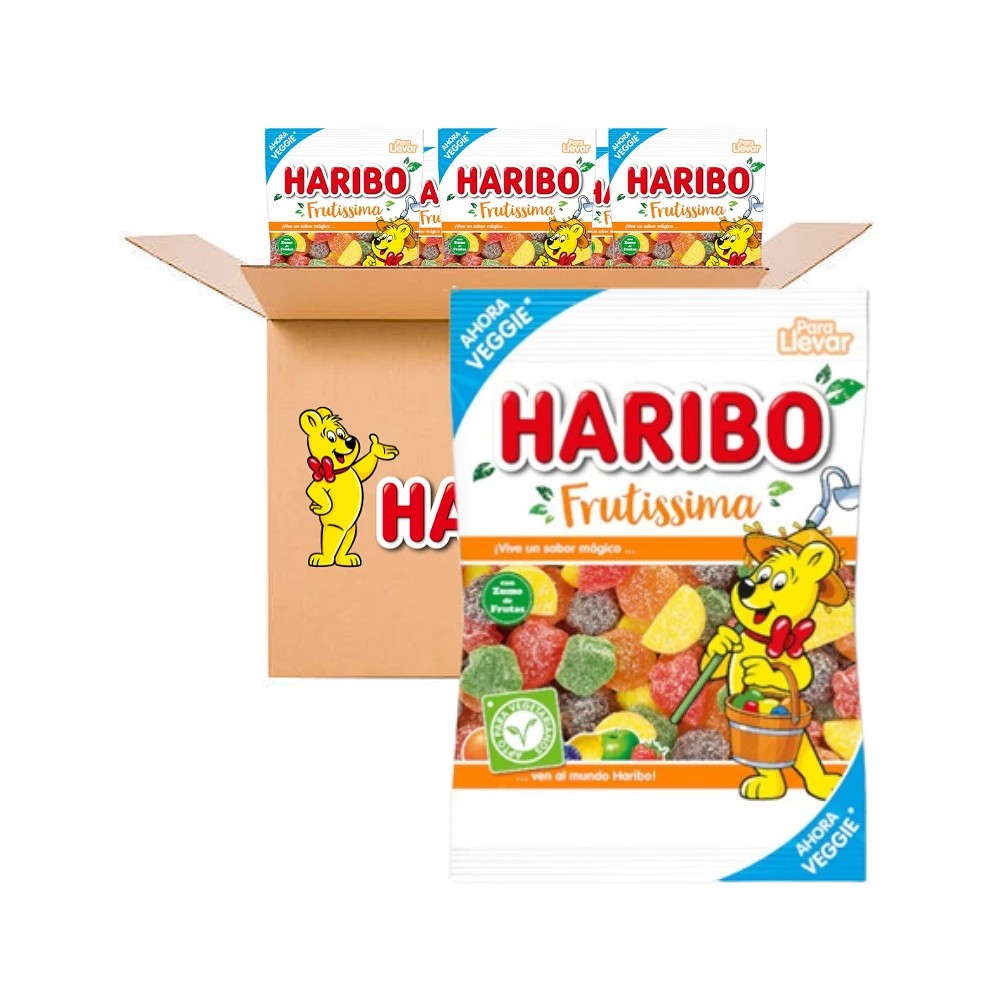 Frutissima Veggie de Haribo. Caja de 18 ud x 100 gr chuches 8426617014209