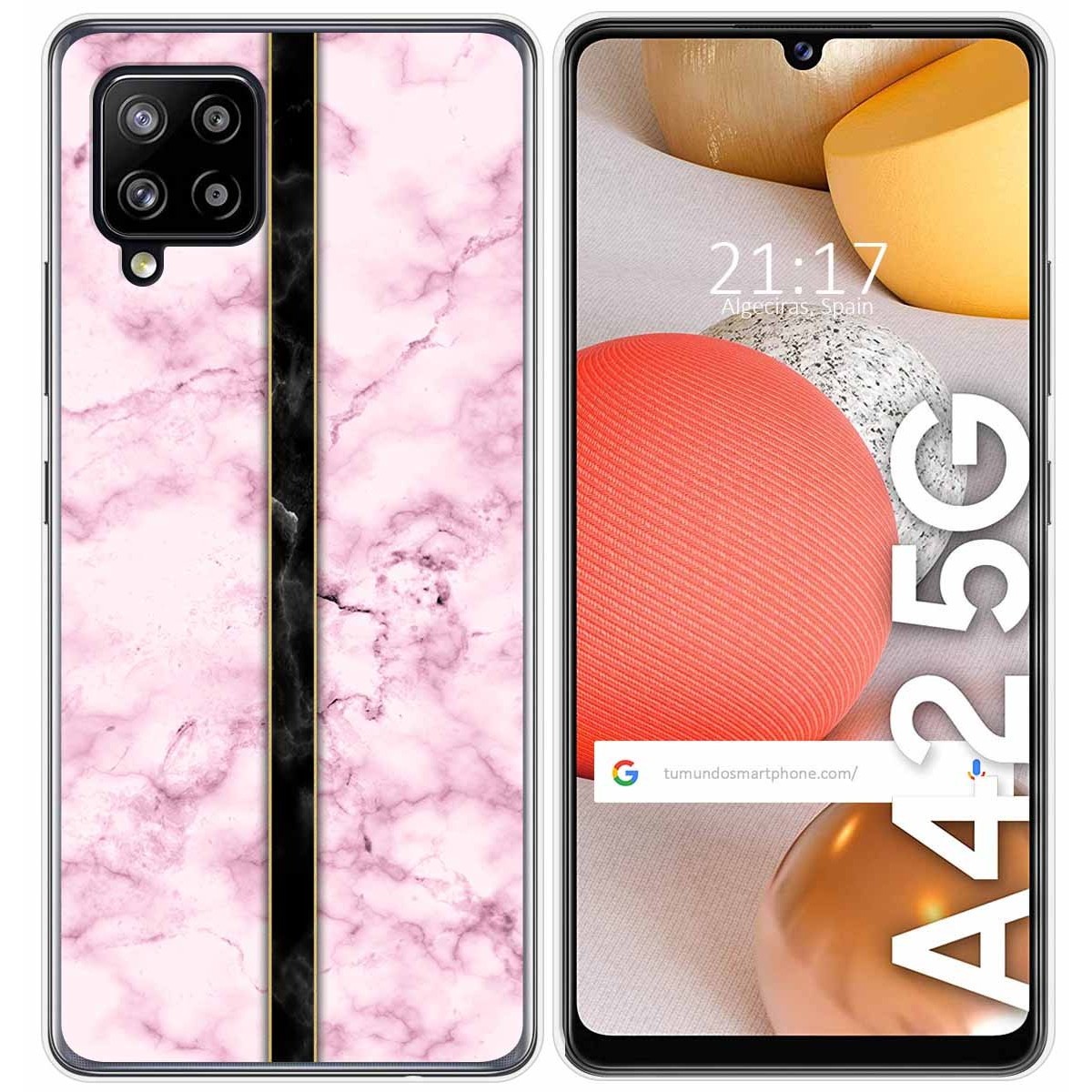 Tumundosmartphone Funda Gel Tpu para Samsung Galaxy A42 5G diseño Mármol 04 Dibujos