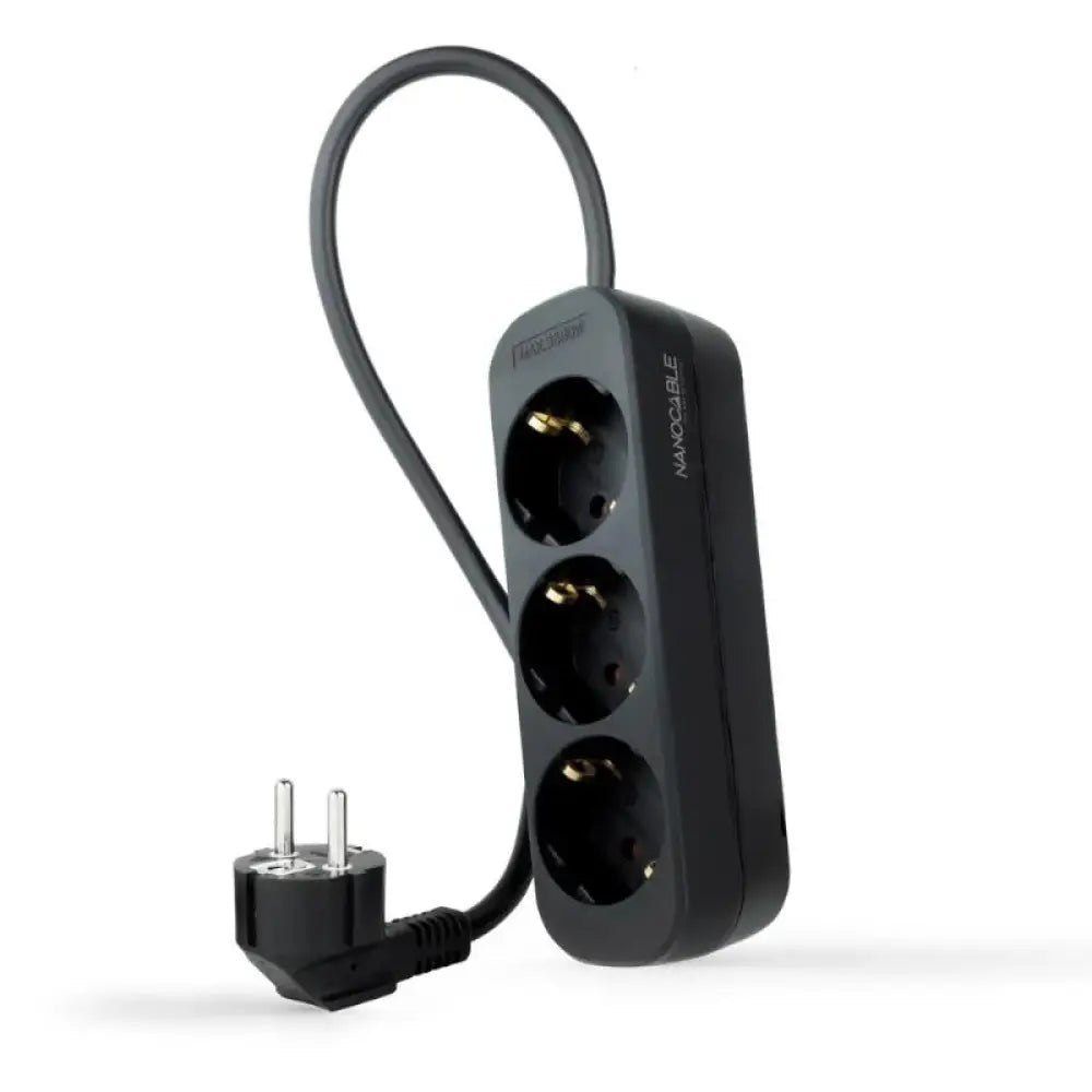 Nanocable Regleta de Enchufes con 4 Tomas Tipo F 1.4m Negro