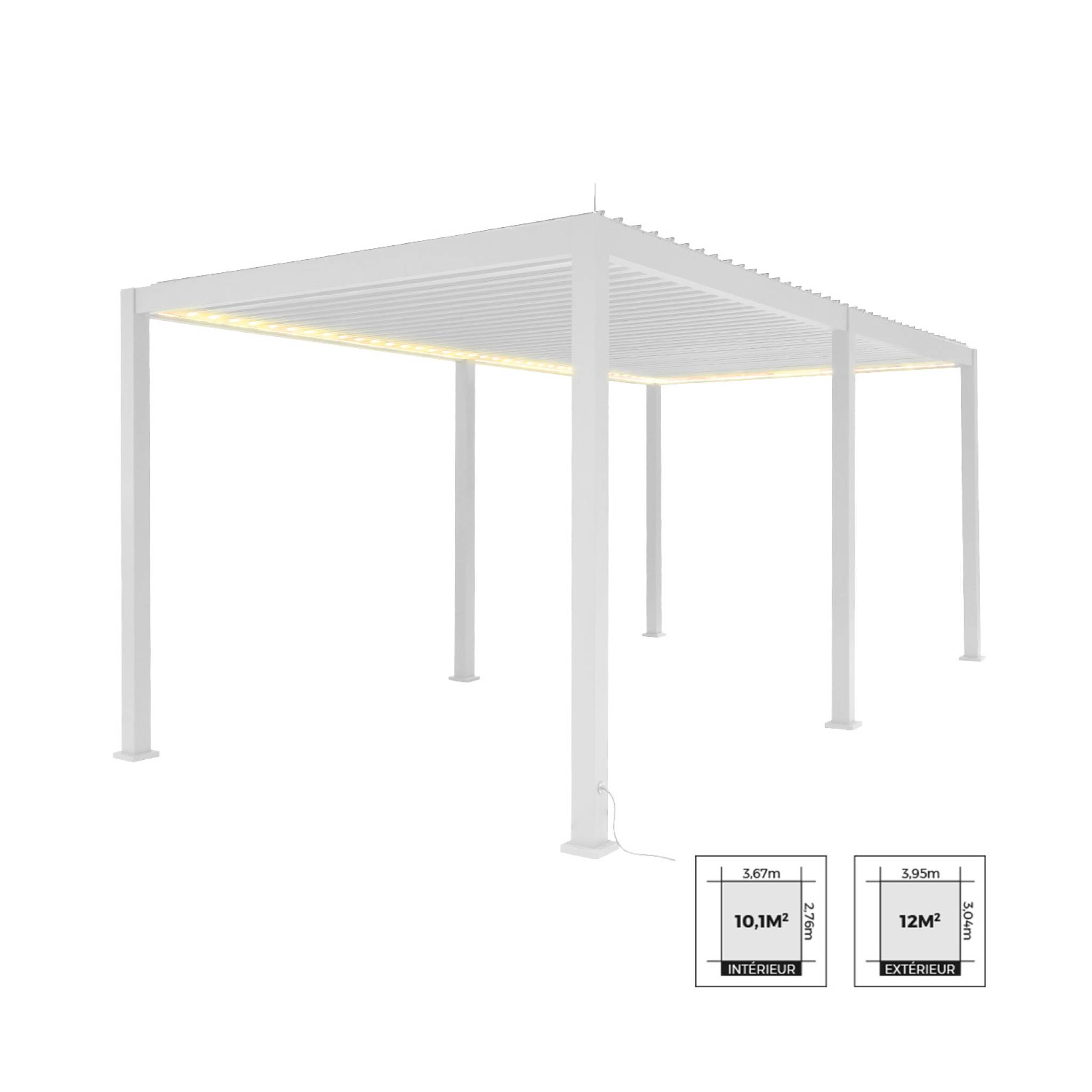 Pérgola bioclimática 3x6m eléctrica de aluminio con iluminación LED