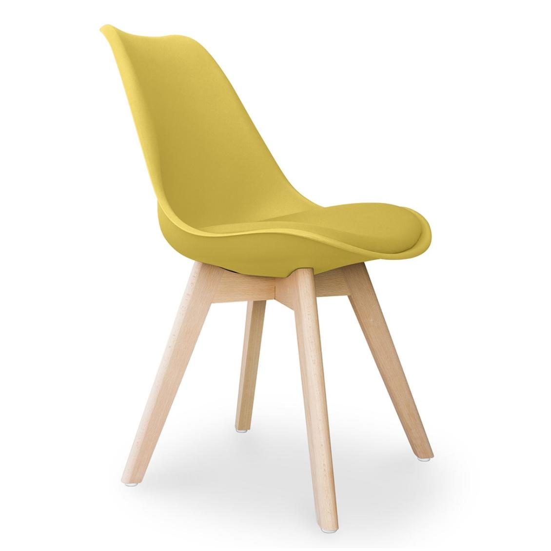 ORION91 Silla SIRIO Color (VARIOS COLORES) Piel Sintética y Patas Haya 54x81x48cm Comedor Oficina Salón Teletrabajo Cocina - Spa