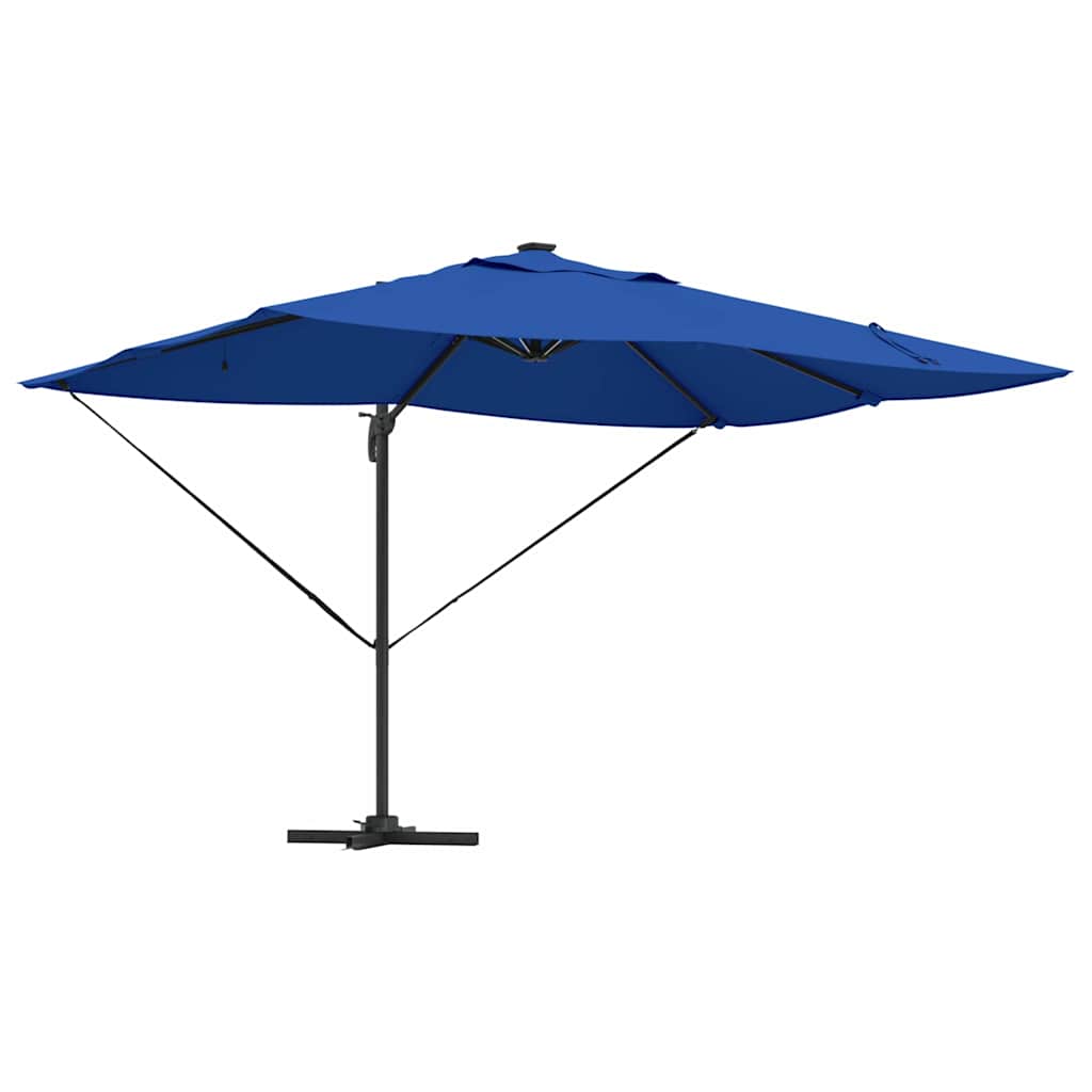 vidaXL Sombrilla Azul azur 352 x 251 x 265 cm Poliéster y Aluminio