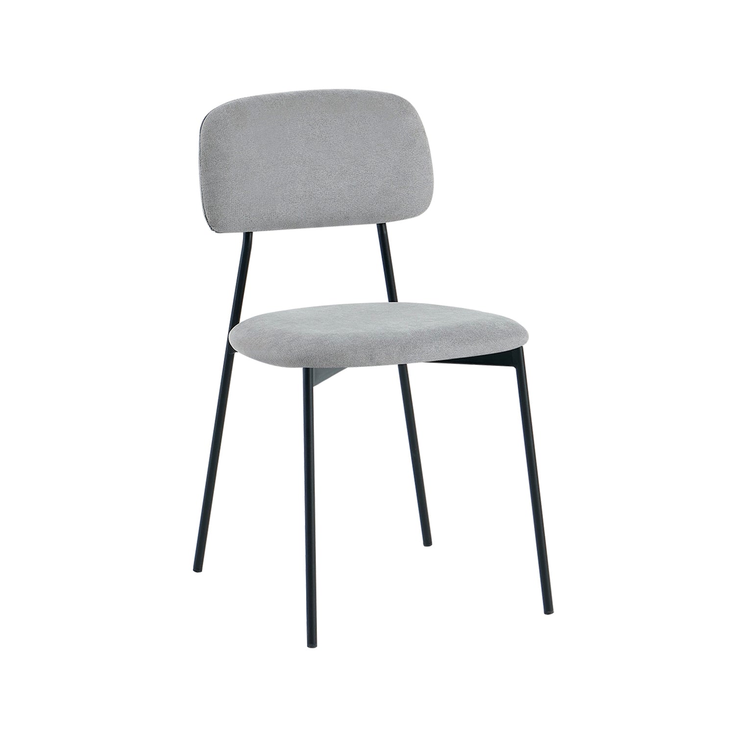 Set de 4 sillas de comedor tapizadas bonnie oscuro  gris para hogar moderno mueble de almacenaje  - Homekit