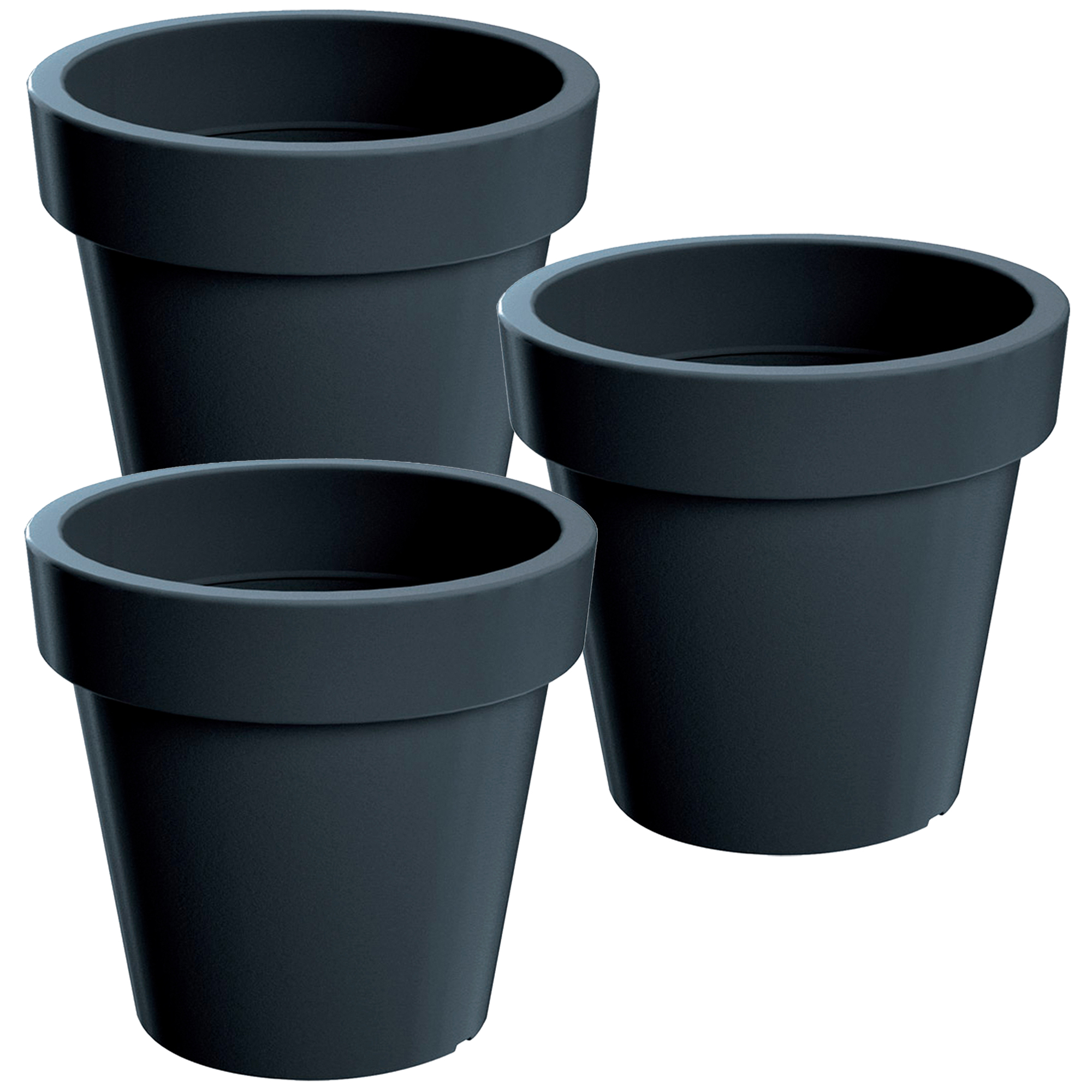 Maceta de Plástico Wellhome Lofly Antracita 29.3x27.1cm